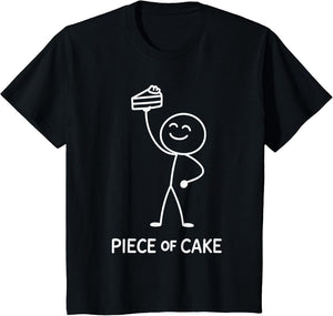 Funny Sarcastic Stickman Idiom Pun Minimalist Piece of Cake