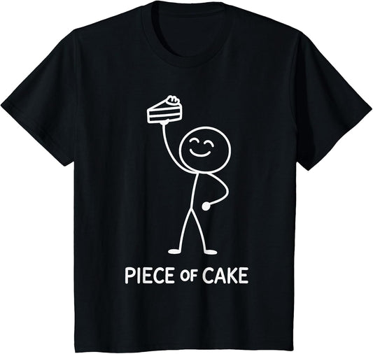Funny Sarcastic Stickman Idiom Pun Minimalist Piece of Cake
