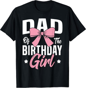 Coquette Pink Bow Men Dad of The Birthday Girl