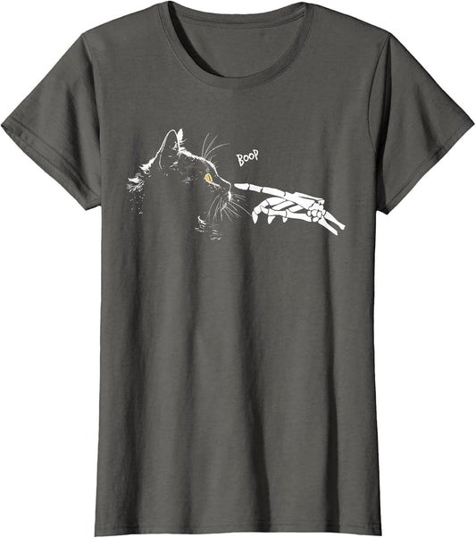 Cat Skeleton Hand Boop Halloween Cute Black Cats Pet Kitty