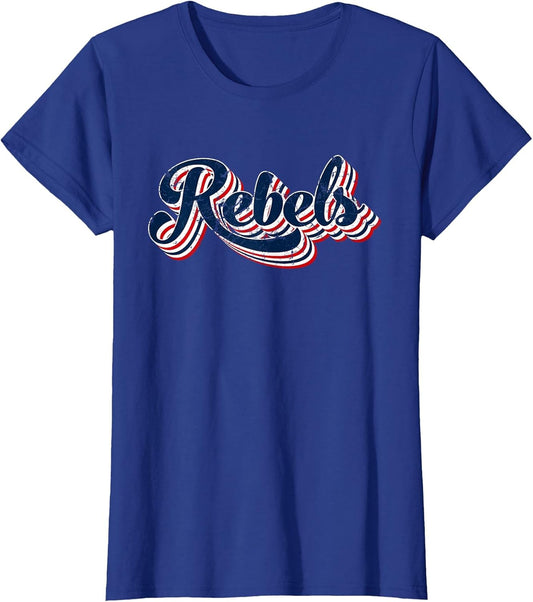 Rebels Patriotic USA America Proud 4th of July Retro Graphic