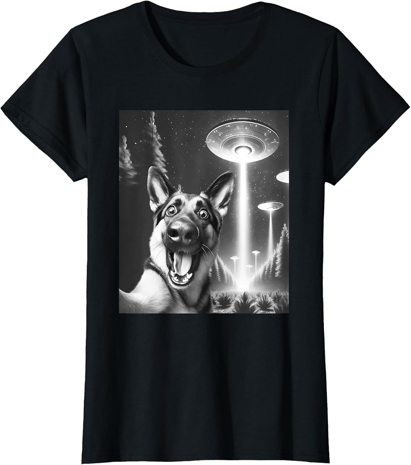 Funny German Shepherd Alien UFO Taking a Selfie Dog Mom Dad