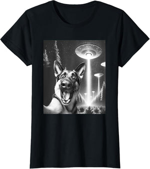 Funny German Shepherd Alien UFO Taking a Selfie Dog Mom Dad