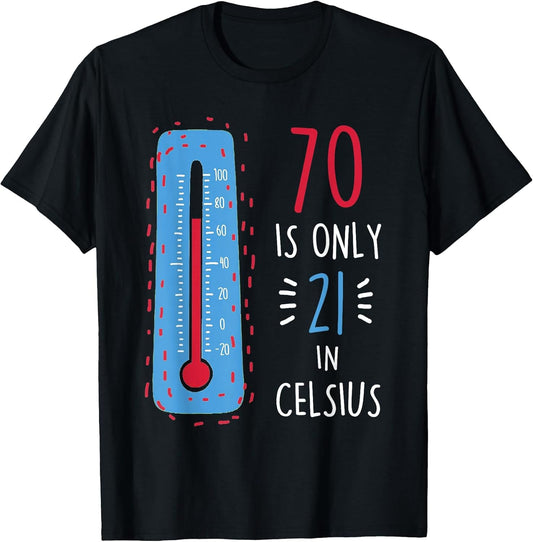 70th Birthday 70 is Only 21 in Celsius Funny Humor Joke