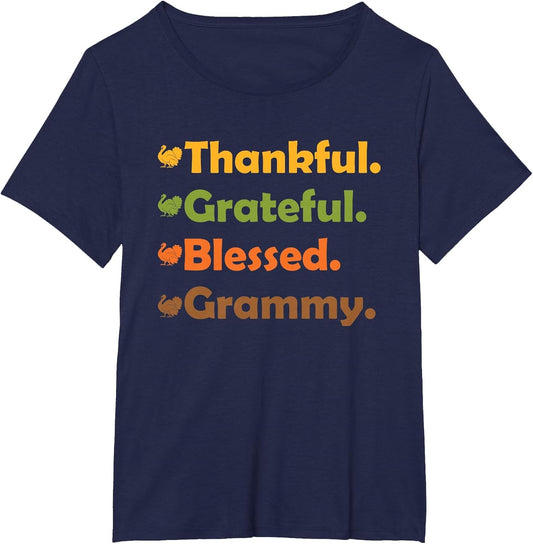 Thankful Grateful Blessed Grammy Grandma Family Fall Funny