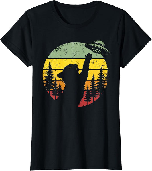 Cat UFO Shirt Alien Spaceship Funny Space Humor