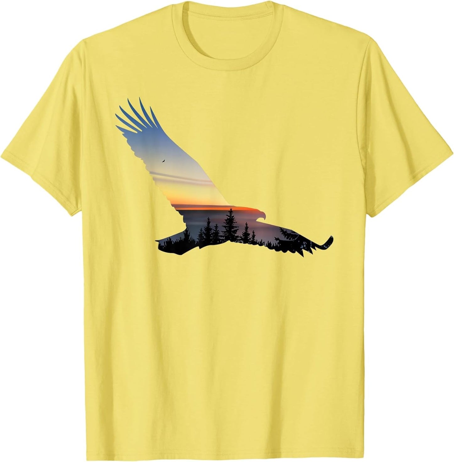 Lovely Flying Eagle Trippy Forest Sky Silhouette