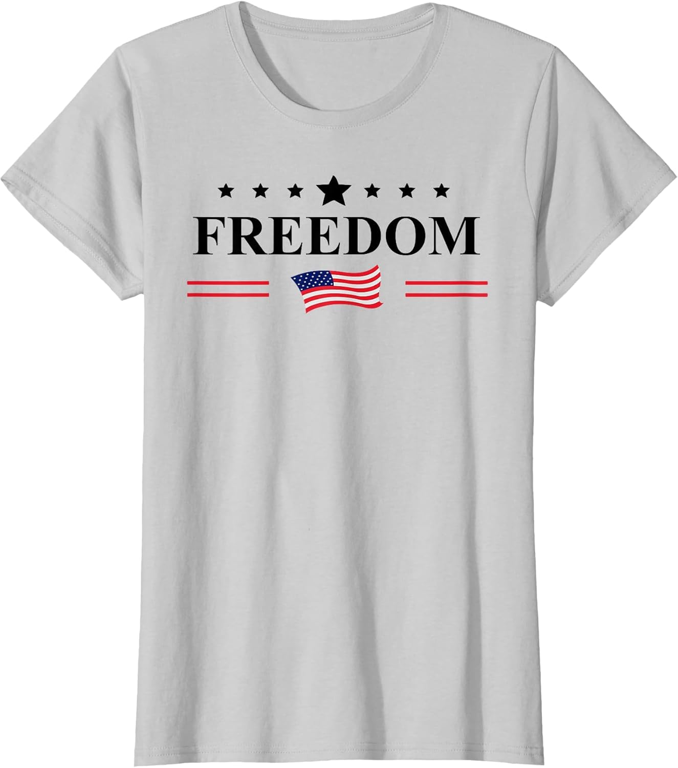 White Shirt That Says Freedom with Flag Freedom Sign America