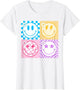 Retro Happy Smile Face Checkered Pattern Vibes Trendy Girls