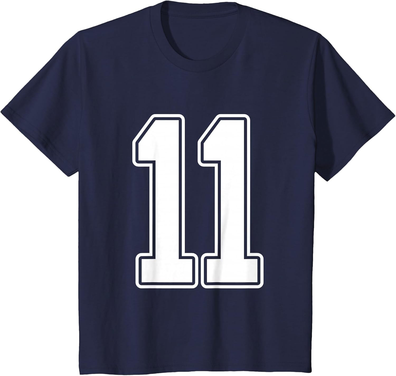 #11 White Outline Number 11 Sports Fan Jersey Style
