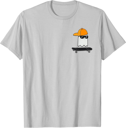 Ghost Skateboarding Lazy Halloween Costume Funny Skateboard