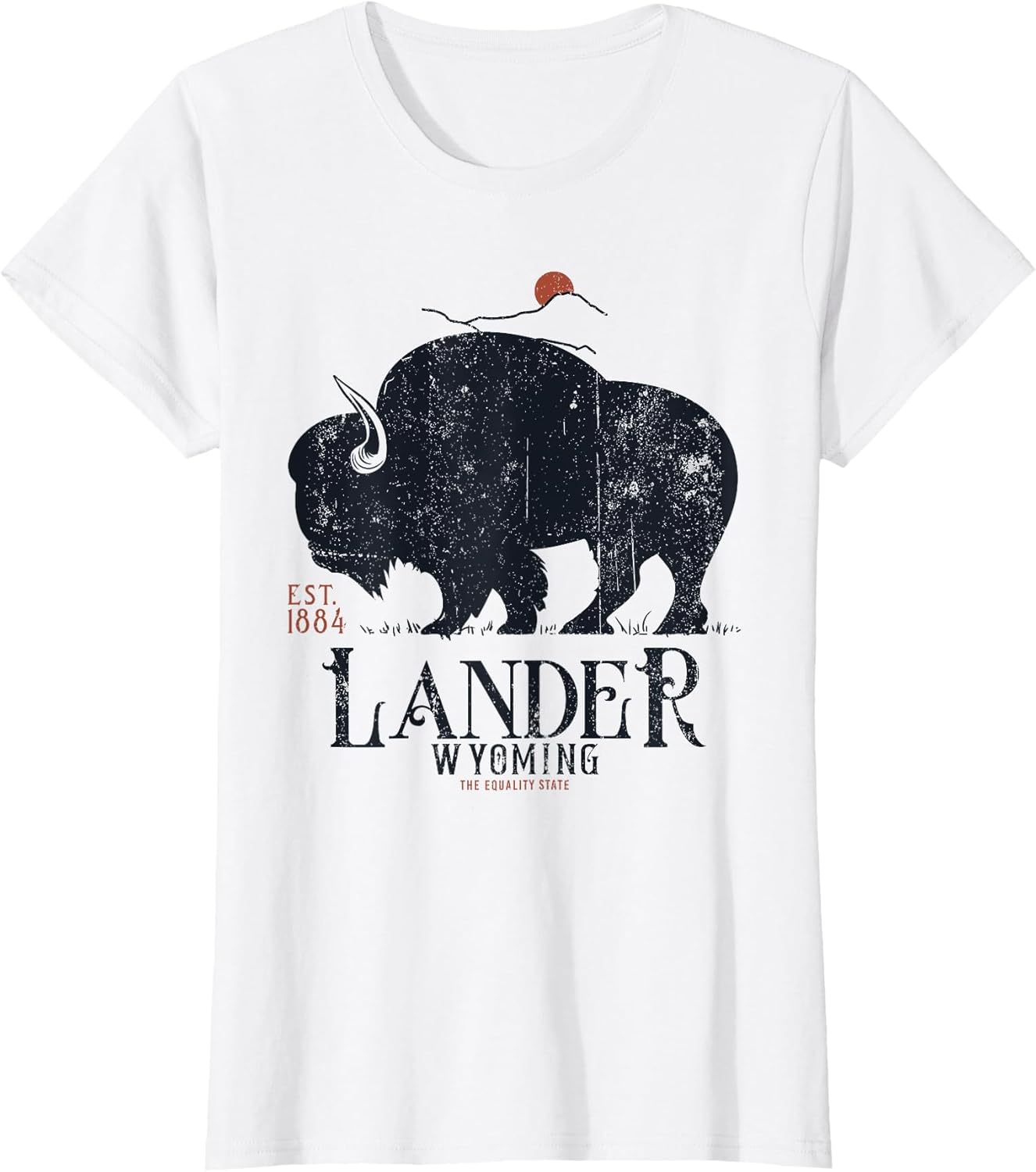 Vintage Lander Wyoming Mountains Bison Western