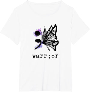 Semicolon Project Watercolor Butterfly Warrior T Shirt