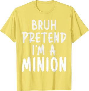 Bruh Pretend I'm Minion Costume Family Lazy Easy Halloween