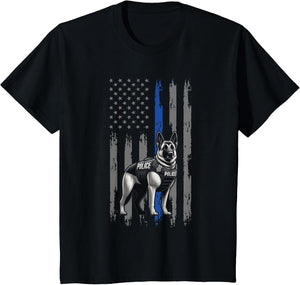 Police Flag with a Police Dog K9