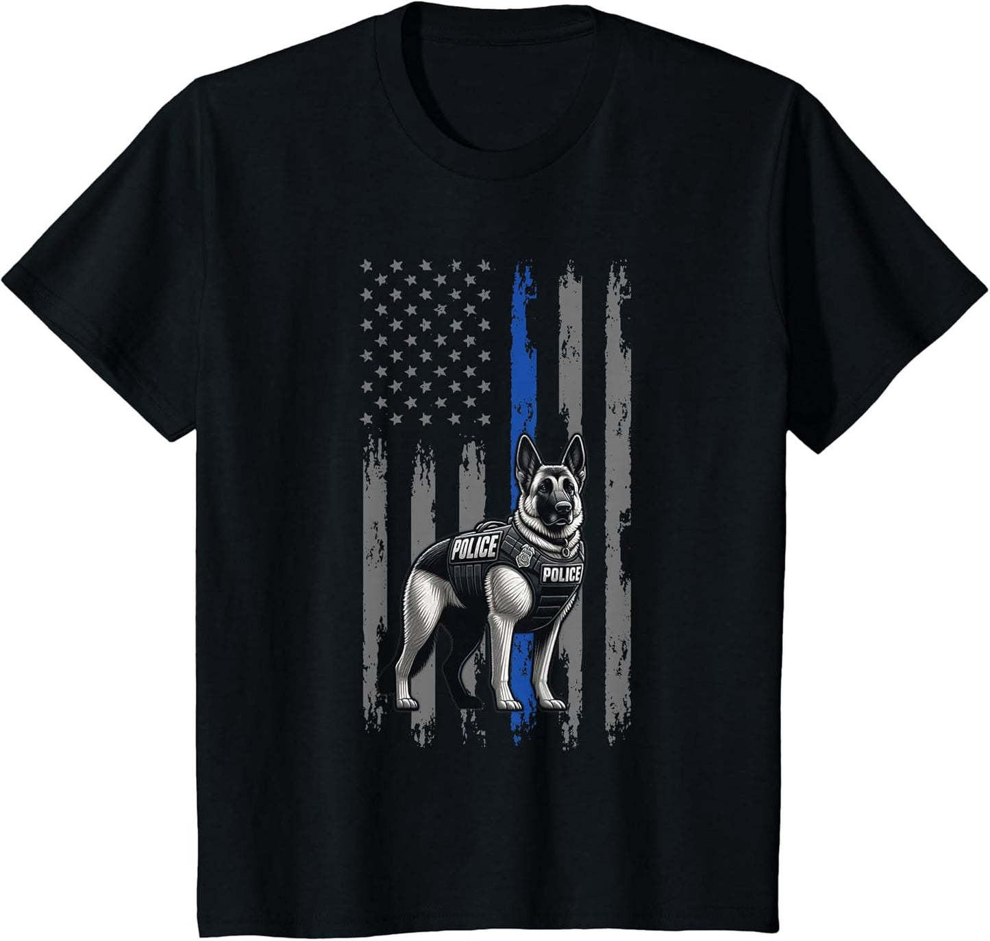 Police Flag with a Police Dog K9