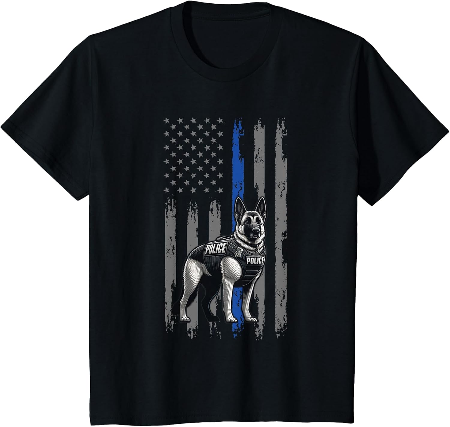 Police Flag with a Police Dog K9
