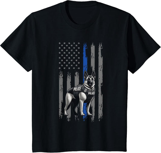 Police Flag with a Police Dog K9
