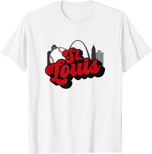 St Louis Baseball Vintage City Skyline Retro Baseball Lover