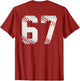 Number 67 Backside - Baseball Favorite Player Numbered