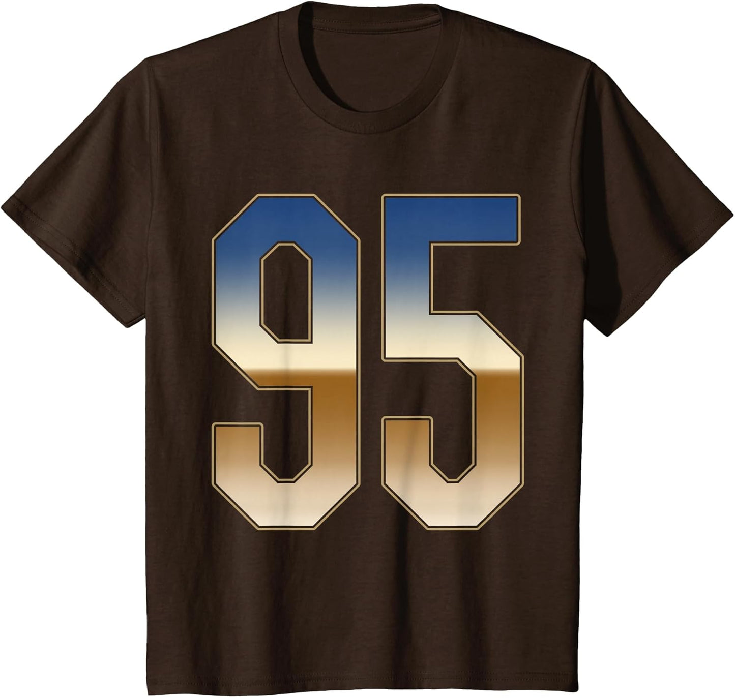 #95 Outline Number 95 Fan Varsity Sports Team Retro Jersey