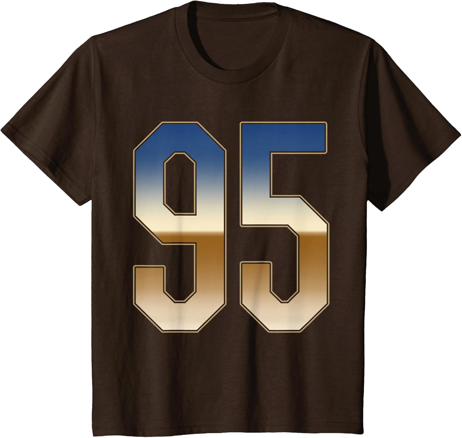 #95 Outline Number 95 Fan Varsity Sports Team Retro Jersey