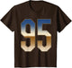 #95 Outline Number 95 Fan Varsity Sports Team Retro Jersey