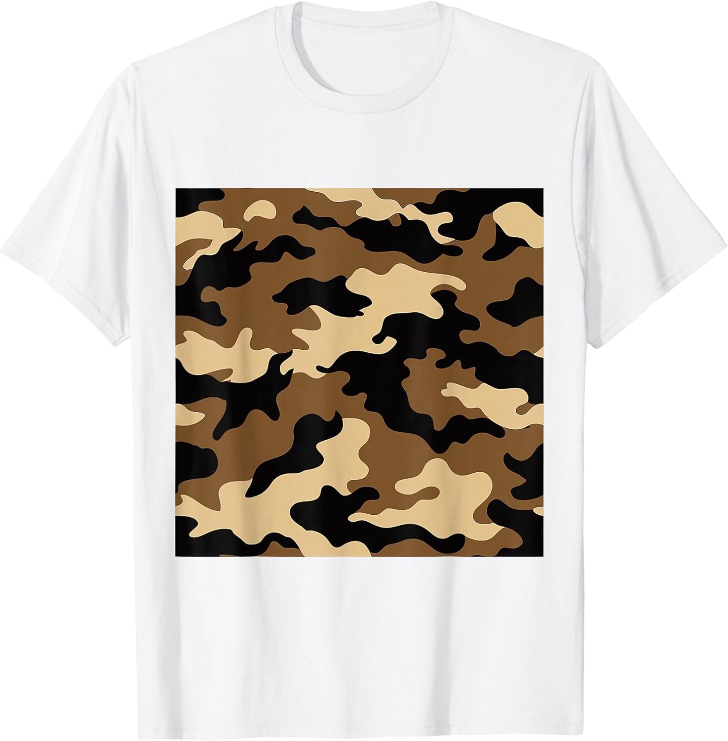 Brown and Cream Camouflage Art Pretty Pattern Camo