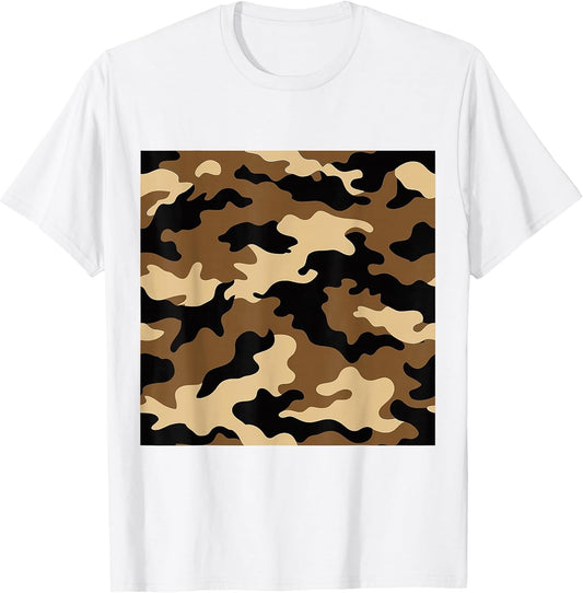 Brown and Cream Camouflage Art Pretty Pattern Camo