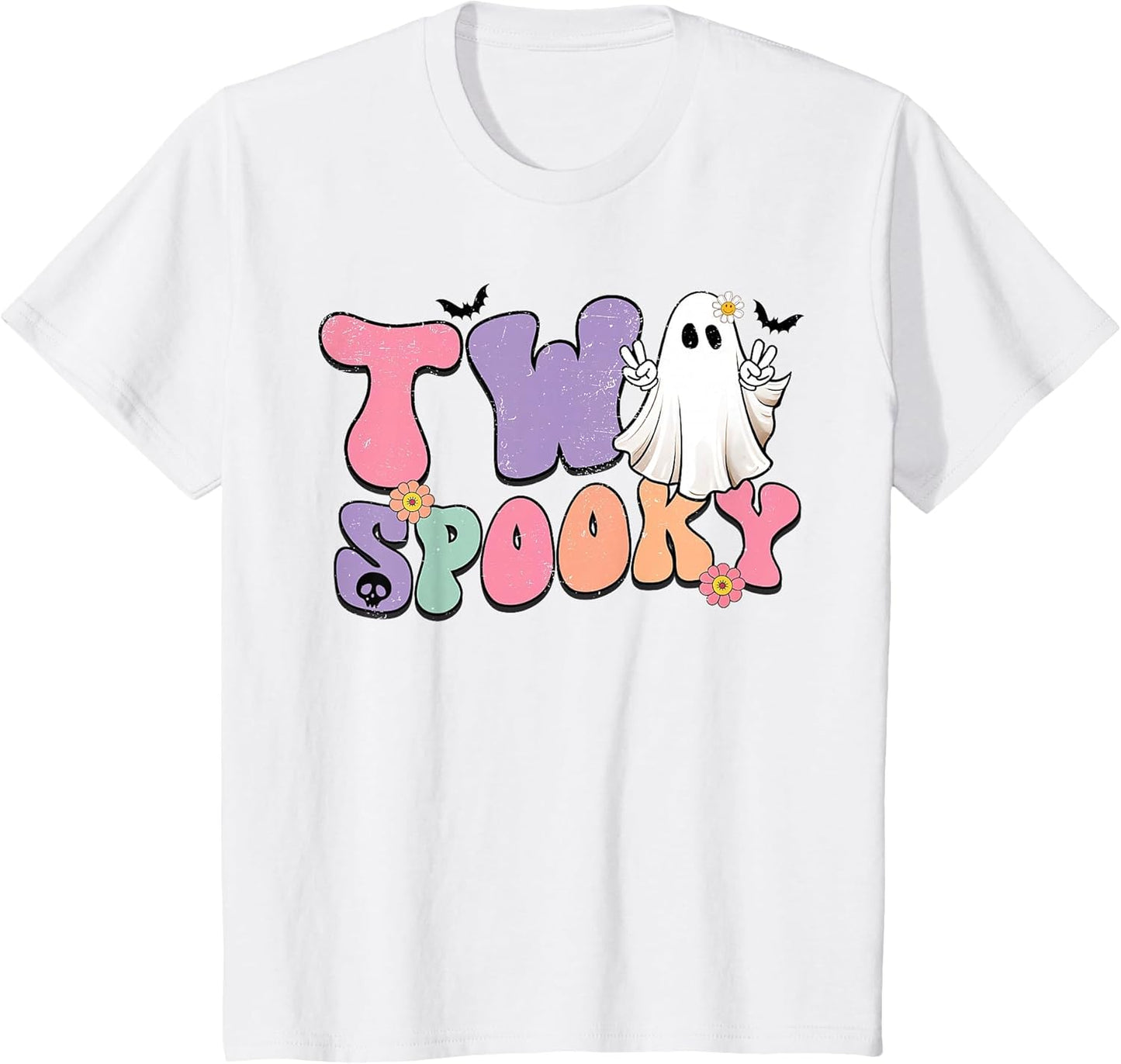 Kids Two Spooky Halloween Ghost 2nd Birthday Groovy
