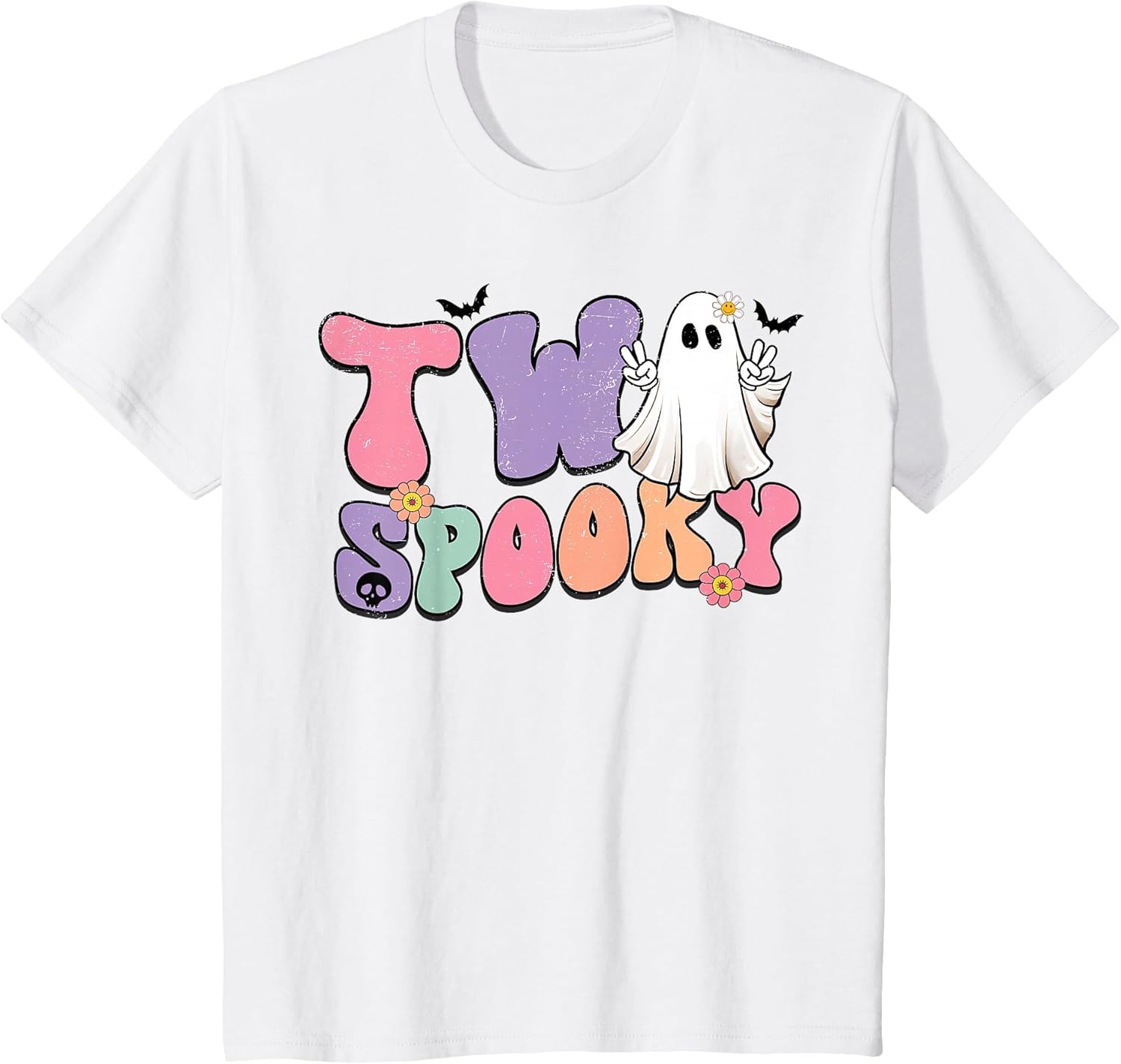 Kids Two Spooky Halloween Ghost 2nd Birthday Groovy