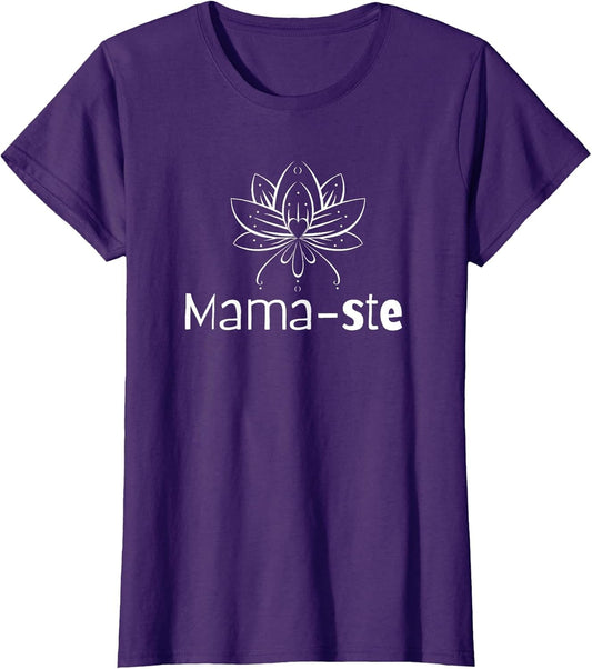 Mama-ste or Namaste Yoga for Moms Lotus -Flower-Pilates Tops