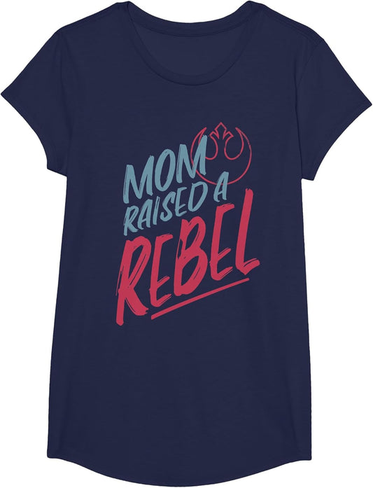 Star Wars Mom Raised A Rebel Red Text Rebel Logo