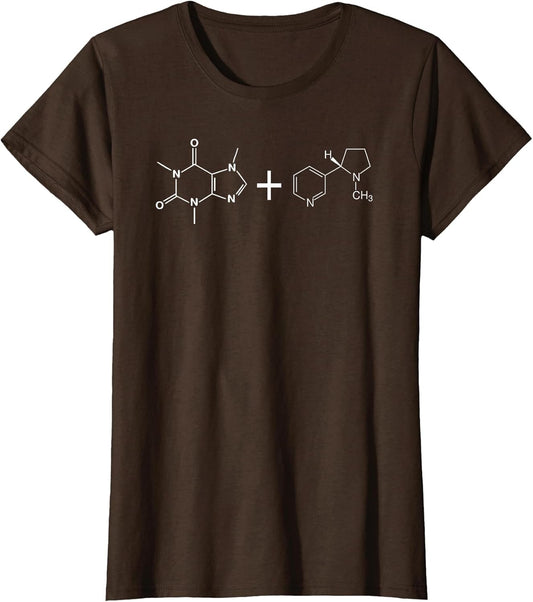 Caffeine and Nicotine Molecule Funny Chemical Formula