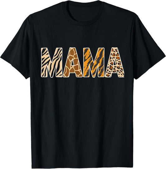 Mama Wild Animal Print Zebra Giraffe Tiger Leopard Mother