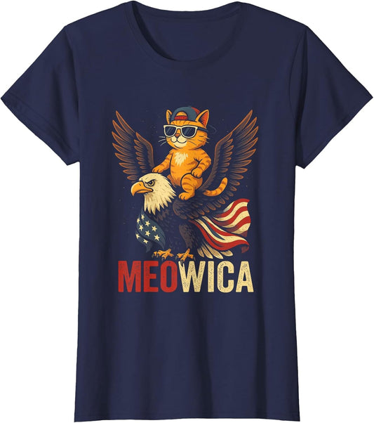 Meowica - Patriotic Cat Bald Eagle USA
