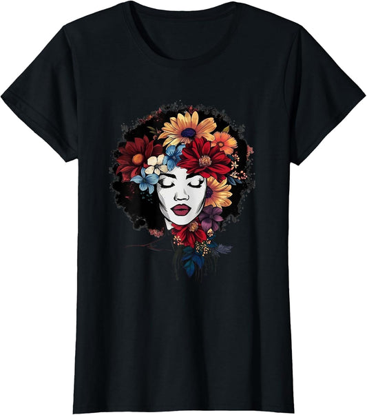 Afro Women Flowers Butterfly Latina African American-Melanin