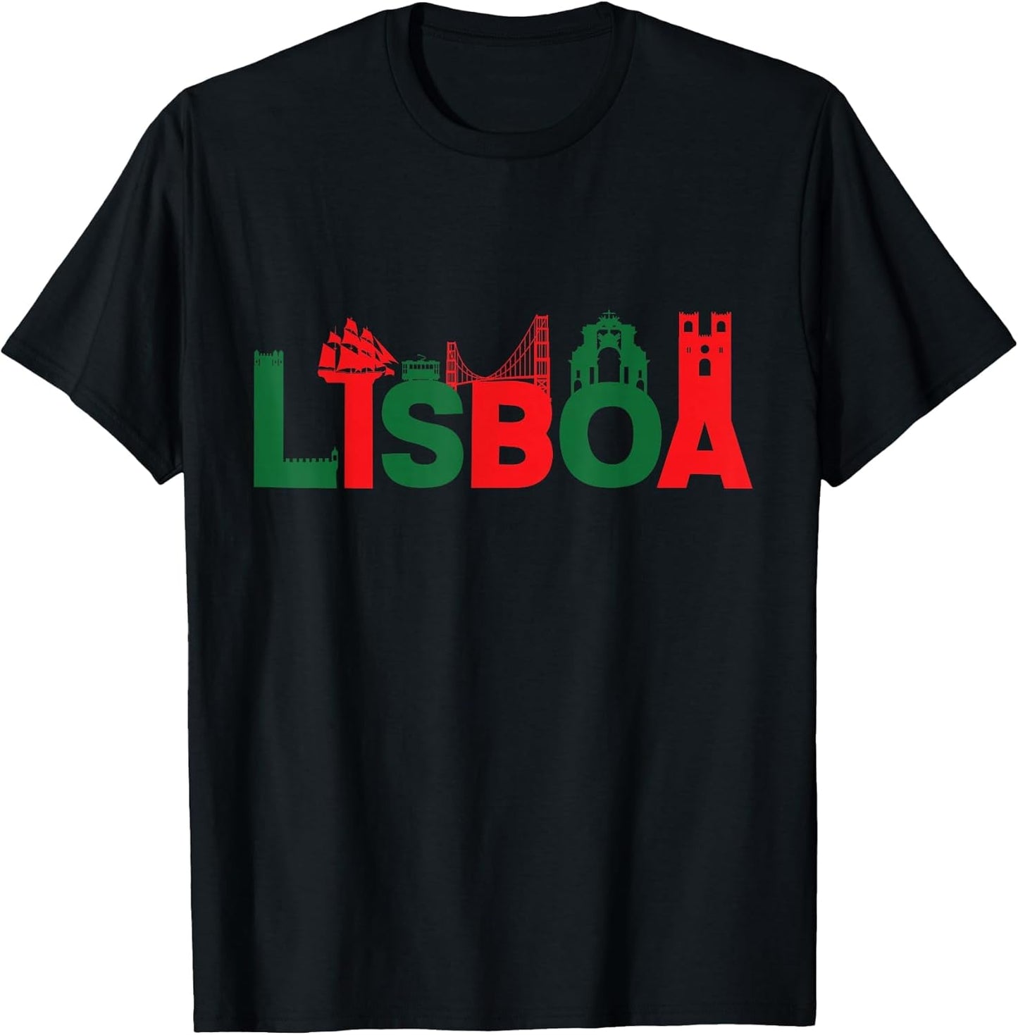 Lisbon Landmarks & Portuguese Flag Colors - Lisboa Cityscape