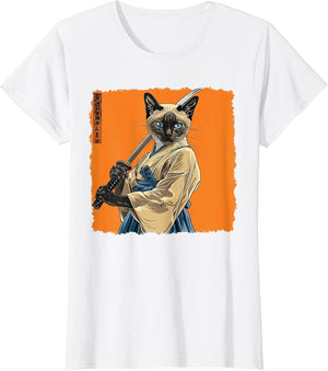 Siamese Cat Japanese Art Samurai Ukiyo-e Vintage