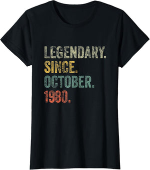 Vintage 1980 45th Birthday Legendary Since October 1980