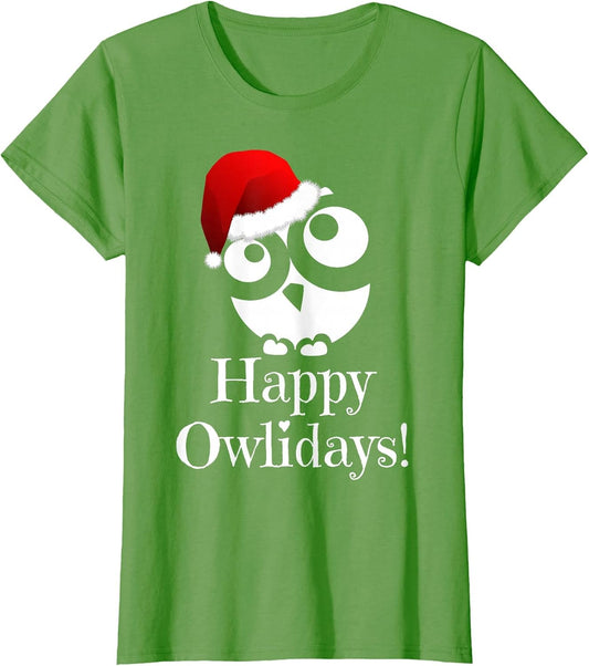 Owl Christmas Shirt - Christmas Owl - Happy Owlidays