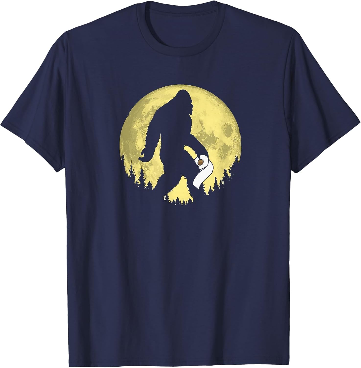 Funny Bigfoot & Toilet Paper Night Time Moon Graphic