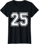 Number 25 Varsity Sports Team Jersey 25th Birthday 25 Years