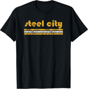 Pittsburgh Retro Three Stripe Weathered Steel City