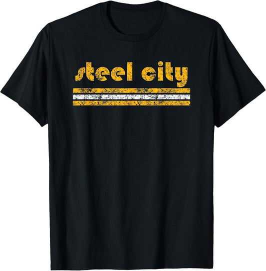 Pittsburgh Retro Three Stripe Weathered Steel City