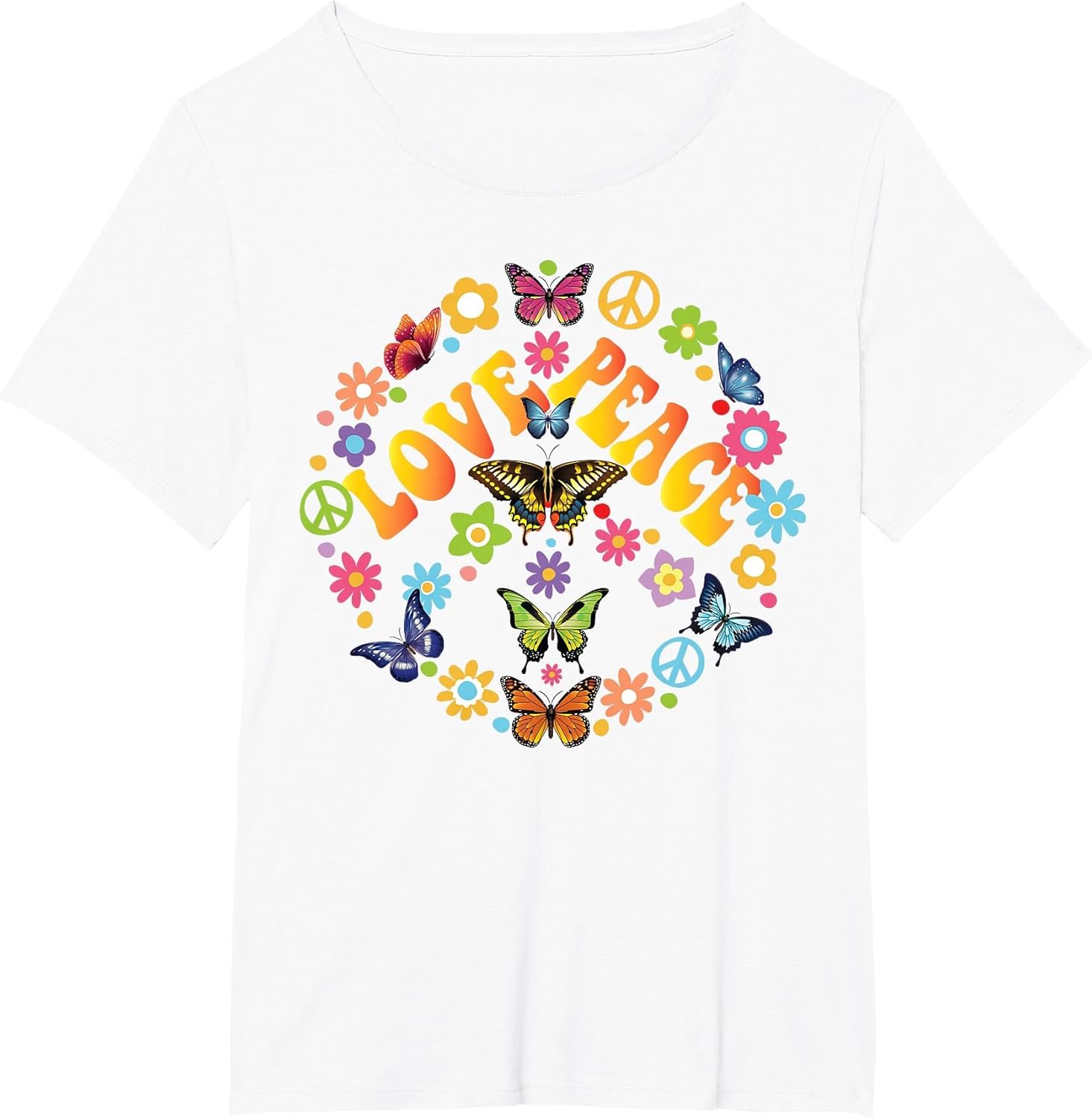 Peace Love Butterfly 60s 70s Tie Dye Vintage Hippie Costume