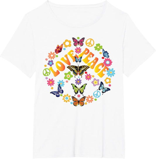 Peace Love Butterfly 60s 70s Tie Dye Vintage Hippie Costume