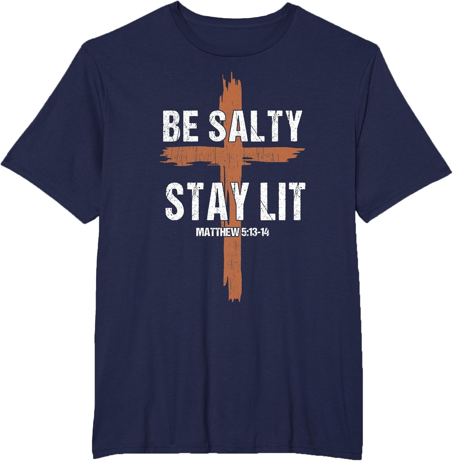 Men Christian-Shirt Be Salty Stay Lit Religious Cross Jesus