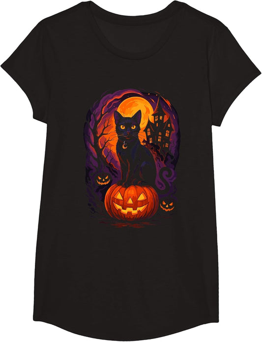 Pumpkin Cat, Spooky Black Cat Jack O Lanterns Haunted House