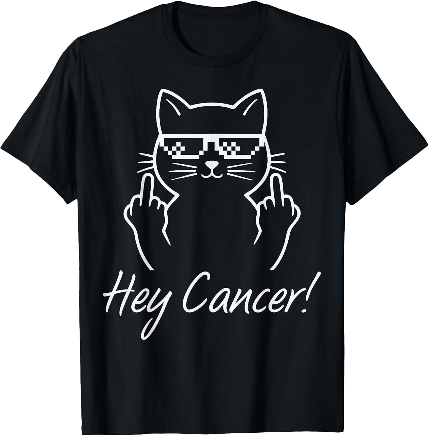 Hey Cancer FU Fuck Cancer Funny Cat Breast Cancer Awareness